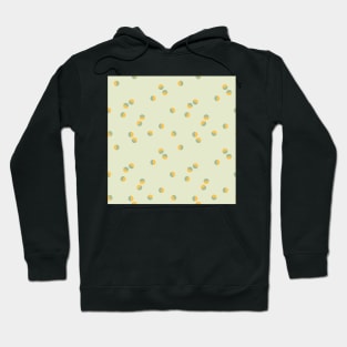 Scattered Dots Minimalist Geometric Pattern - Marigold and Green Hoodie